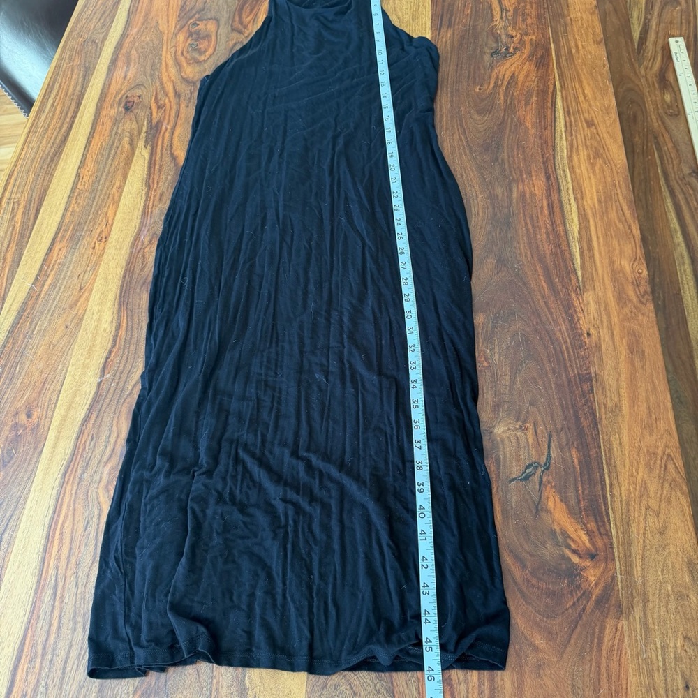 Gentle Fawn Womens Black High Neck Midi Bodycon Tank Dress L Racerback Stretch - Picture 5 of 8